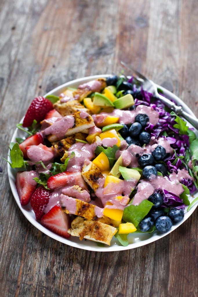 Rainbow chicken salad