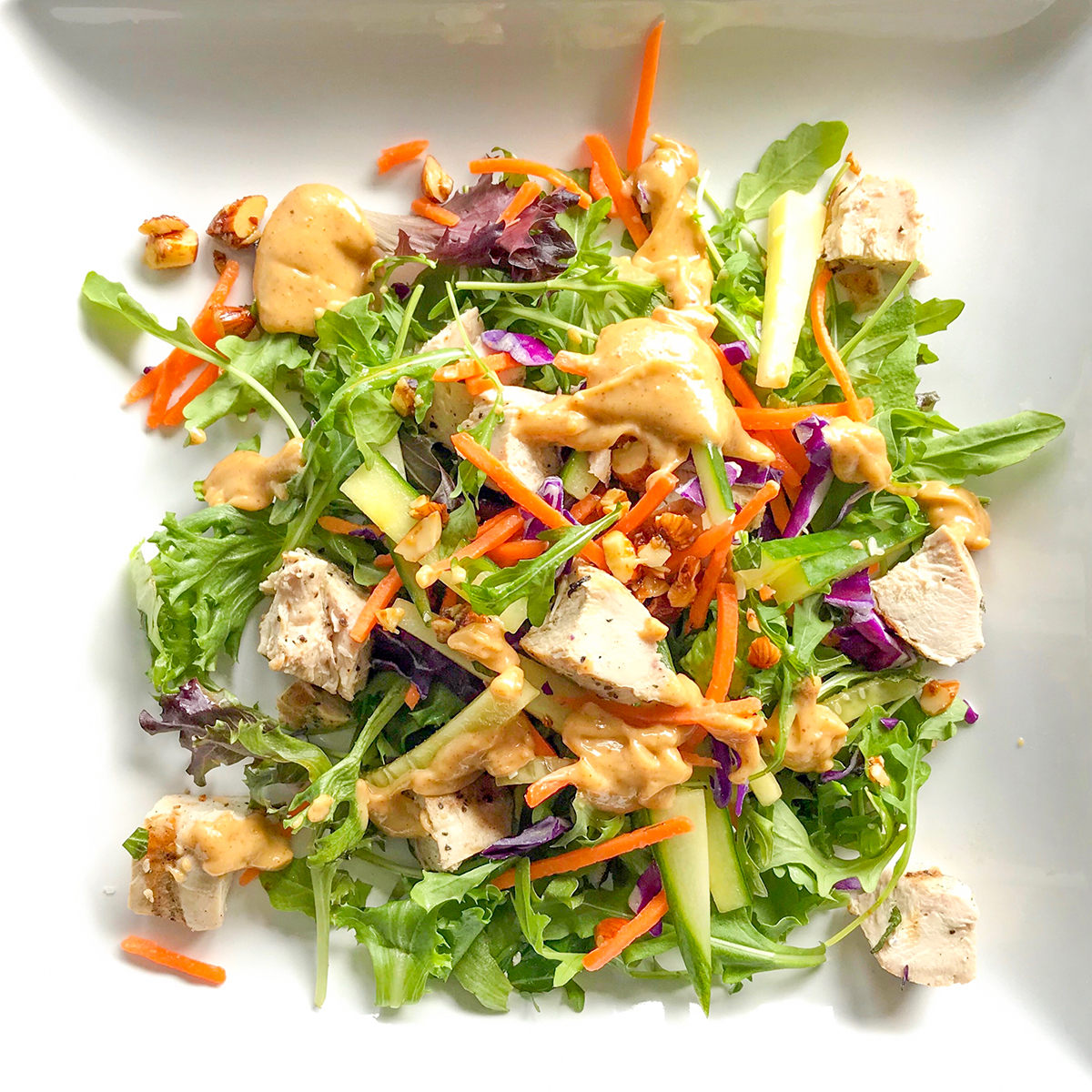 Thai Green Salad + Grilled Chicken and Spicy Almonds Single Serving