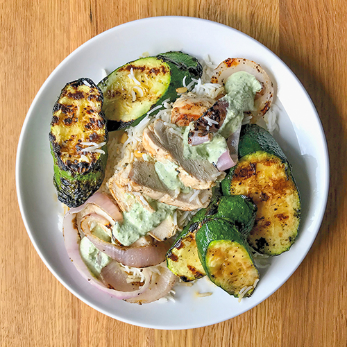 Grilled Chicken Greek Kabobs Deconstructed Family Style (serves 4