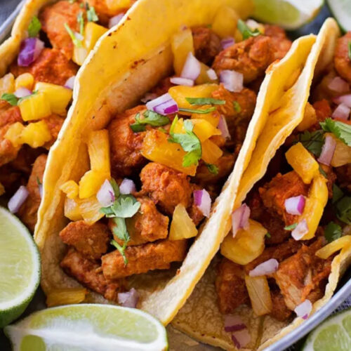 Grilled Pork Tacos al Pastor Girl Friday Cooking Co.